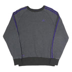 ADIDAS Mens Grey & Purple Sweatshirt Crew Neck S Athletic Casual Training Top