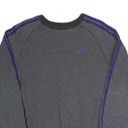 ADIDAS Mens Grey & Purple Sweatshirt Crew Neck S Athletic Casual Training Top