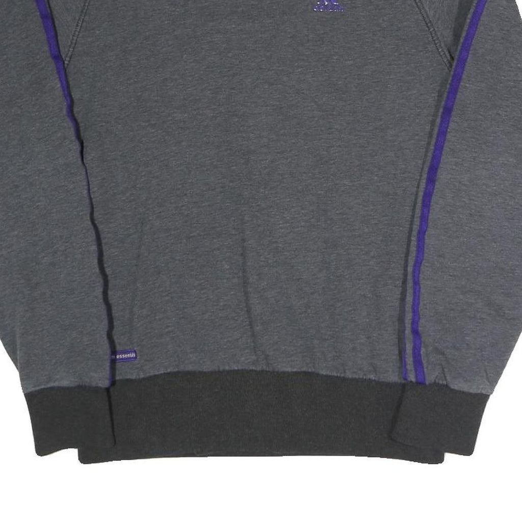 ADIDAS Mens Grey & Purple Sweatshirt Crew Neck S Athletic Casual Training Top