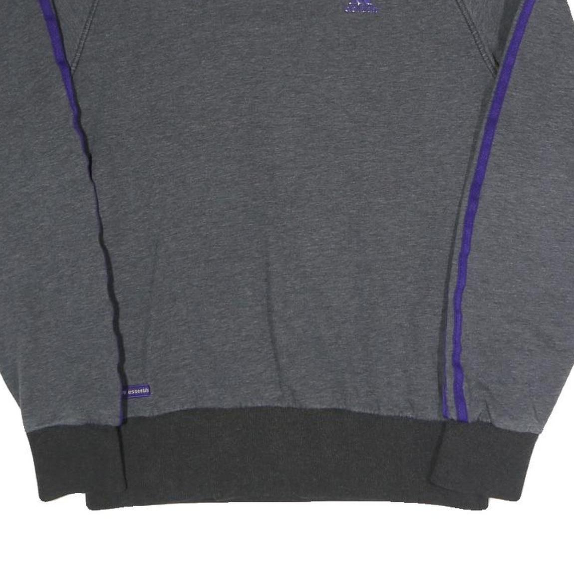 ADIDAS Mens Grey & Purple Sweatshirt Crew Neck S Athletic Casual Training Top