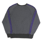 ADIDAS Mens Grey & Purple Sweatshirt Crew Neck S Athletic Casual Training Top