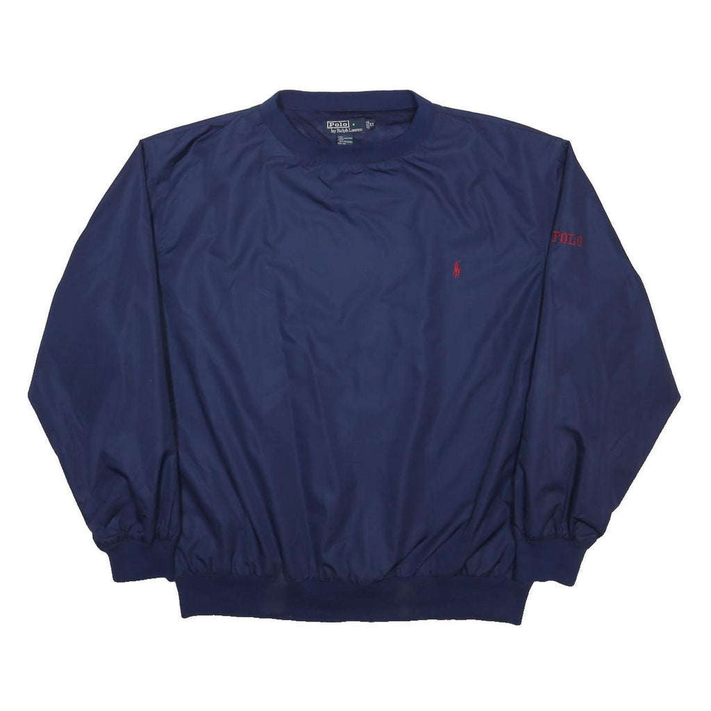 POLO RALPH LAUREN Mens Navy Blue Classic Jacket XL Polyester Plain Drawstring