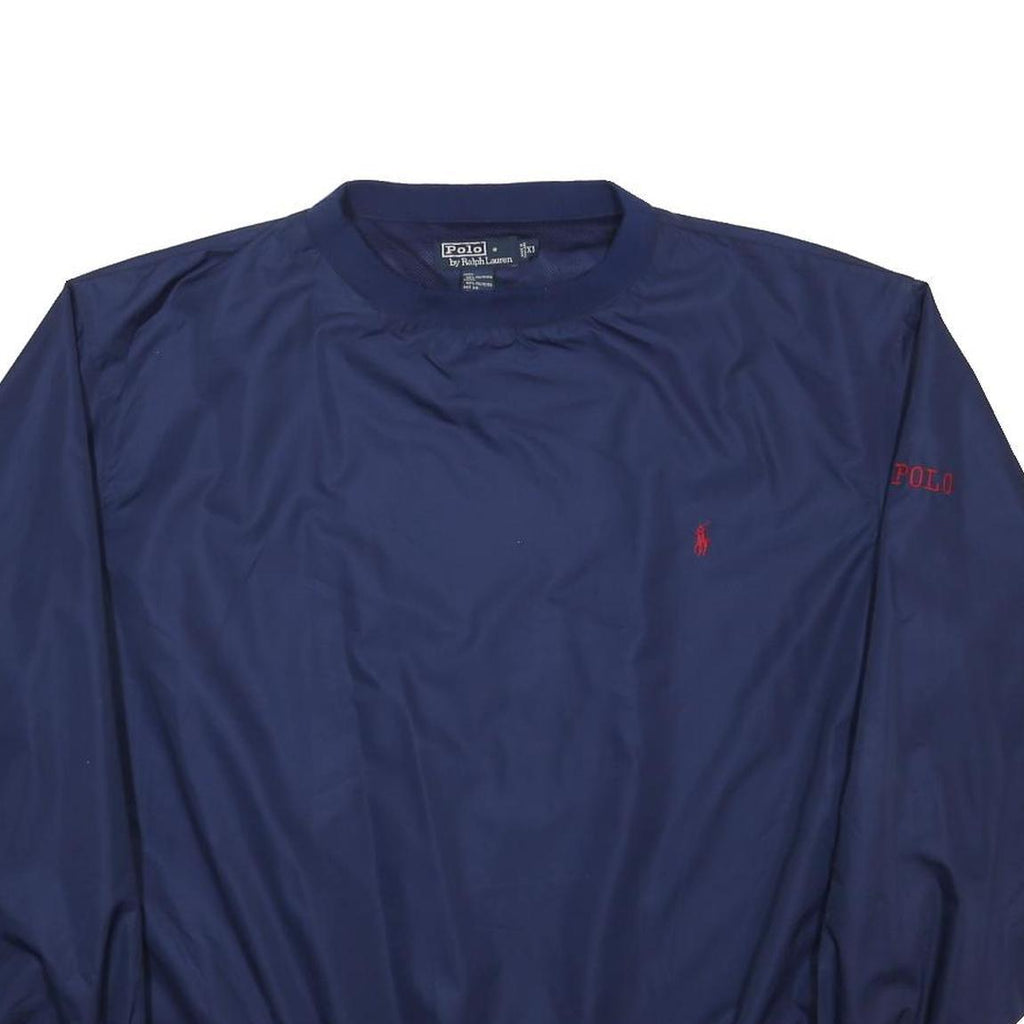POLO RALPH LAUREN Mens Navy Blue Classic Jacket XL Polyester Plain Drawstring