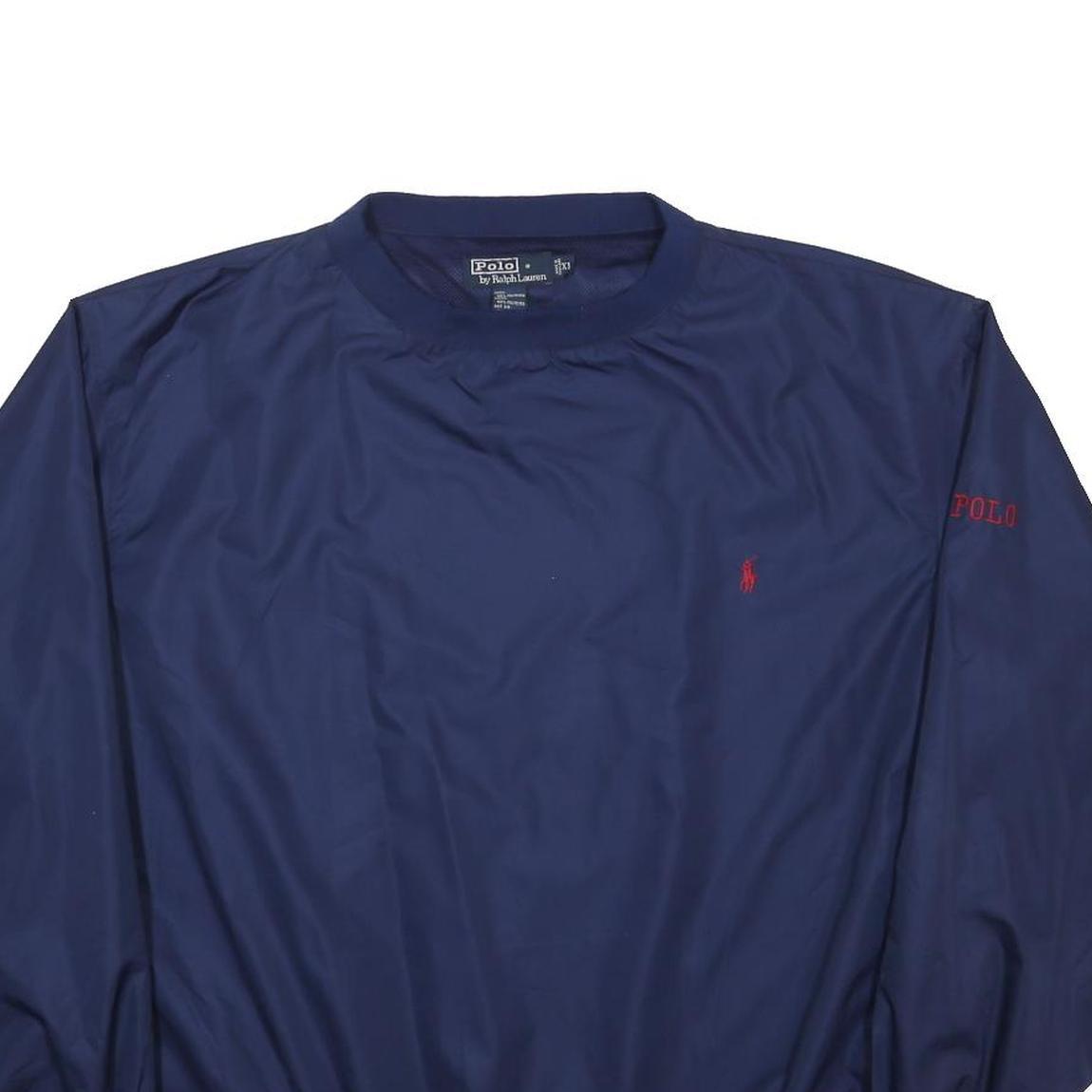 POLO RALPH LAUREN Mens Navy Blue Classic Jacket XL Polyester Plain Drawstring