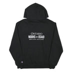 CHAMPION Mens Black Cotton Blend Pullover Hoodie M Graphic Print