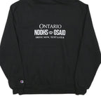 CHAMPION Mens Black Cotton Blend Pullover Hoodie M Graphic Print