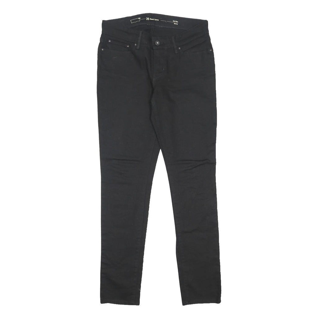 LEVI'S Womens Slim Black Jeans Denim W26 L30 Classic Style Zip Closure