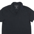 CALVIN KLEIN JEANS Mens Black Cotton Blend Short Sleeve Plain Polo Shirt XL