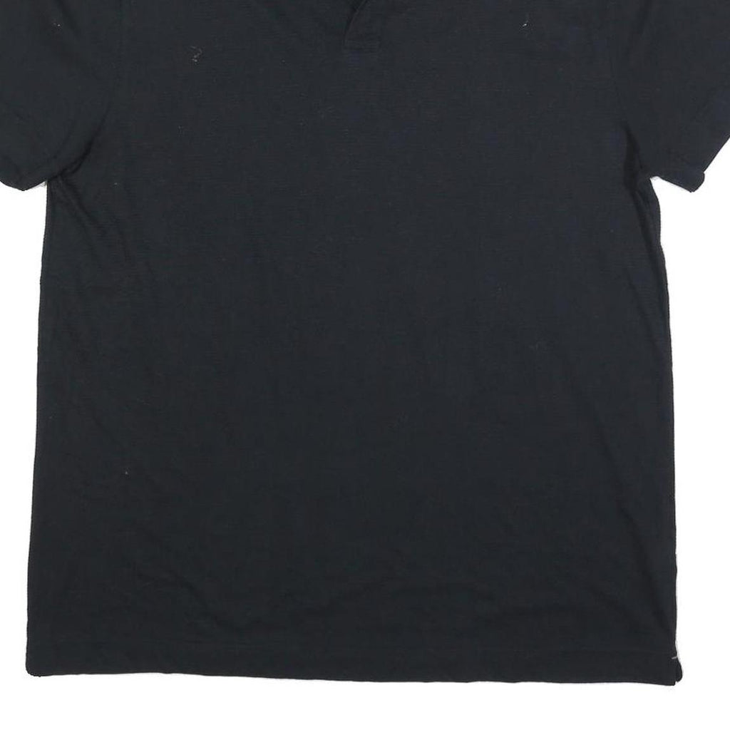 CALVIN KLEIN JEANS Mens Black Cotton Blend Short Sleeve Plain Polo Shirt XL