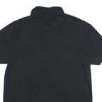CALVIN KLEIN JEANS Mens Black Cotton Blend Short Sleeve Plain Polo Shirt XL