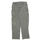 DICKIES Mens Cotton Blend Grey Regular Straight Trousers W33 L32 Workwear