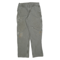 DICKIES Mens Cotton Blend Grey Regular Straight Trousers W33 L32 Workwear