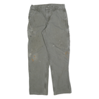 DICKIES Mens Cotton Blend Grey Regular Straight Trousers W33 L32 Workwear