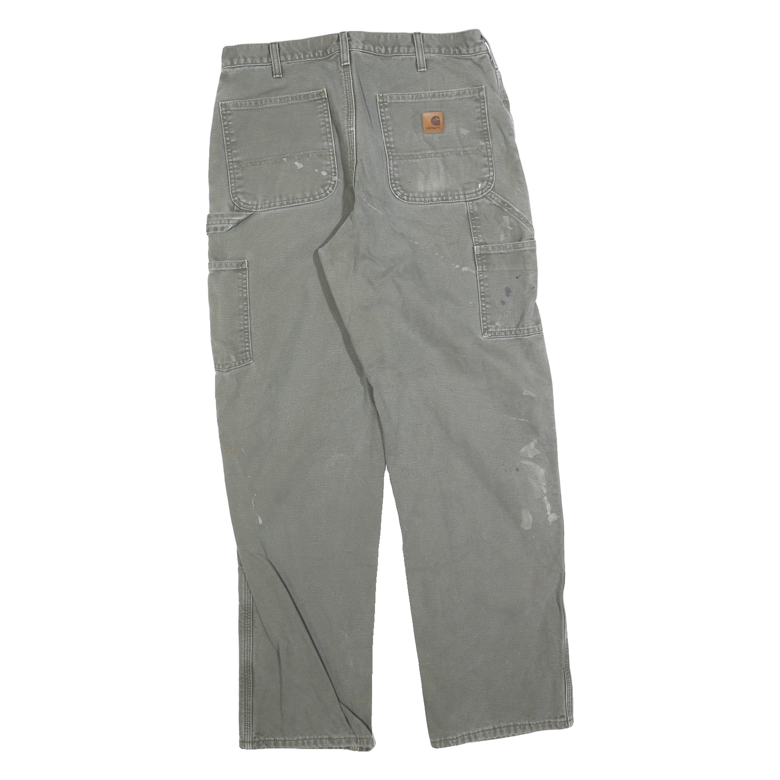 DICKIES Mens Cotton Blend Grey Regular Straight Trousers W33 L32 Workwear