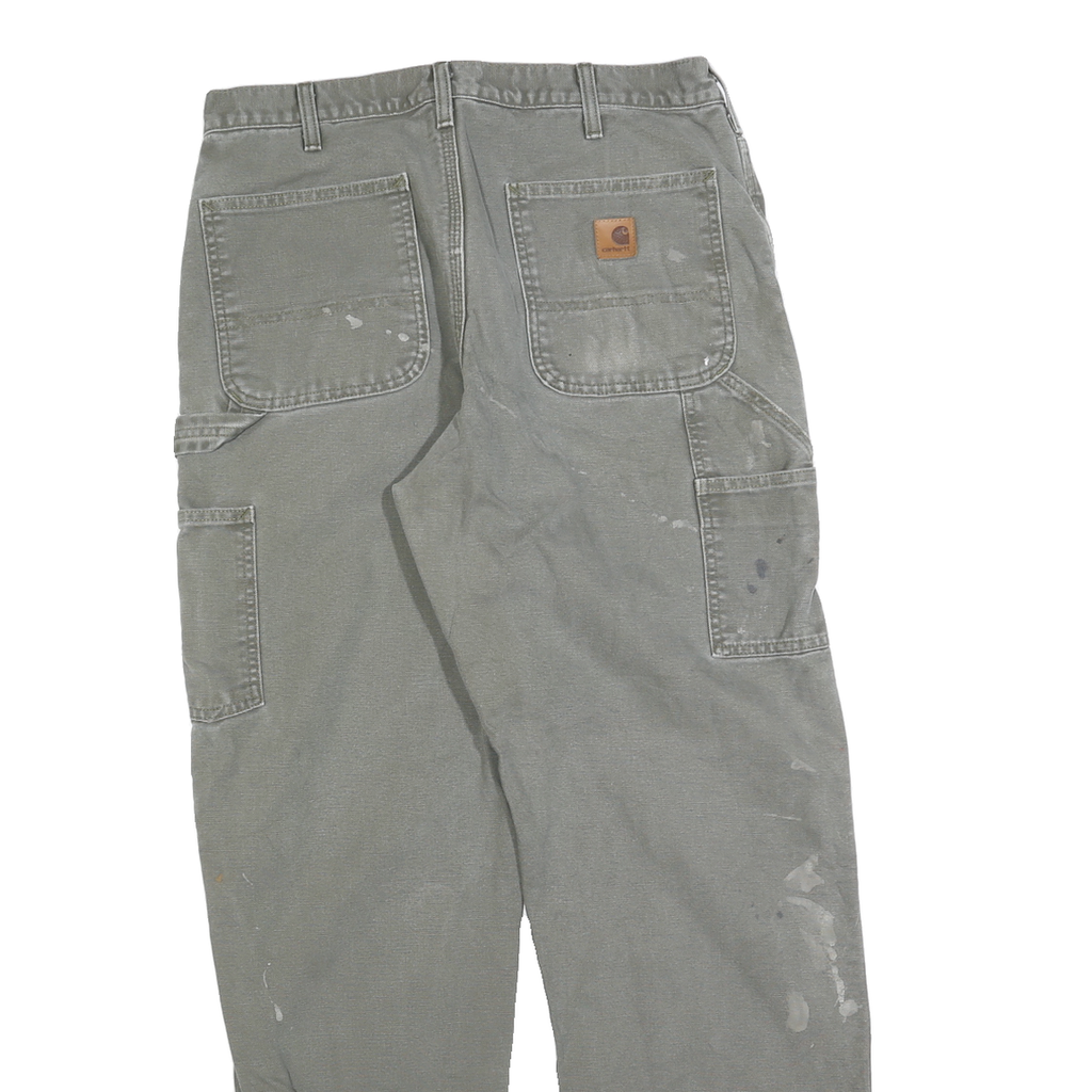 DICKIES Mens Cotton Blend Grey Regular Straight Trousers W33 L32 Workwear
