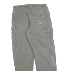 DICKIES Mens Cotton Blend Grey Regular Straight Trousers W33 L32 Workwear