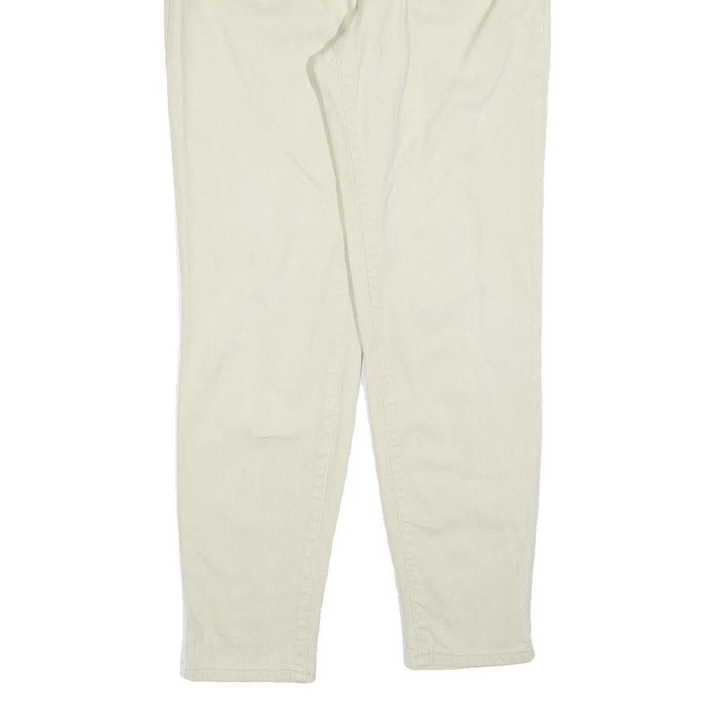 VERSACE Womens Cotton Blend Off White Regular Fit Straight Trousers W30 L30