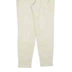 VERSACE Womens Cotton Blend Off White Regular Fit Straight Trousers W30 L30