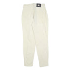 VERSACE Womens Cotton Blend Off White Regular Fit Straight Trousers W30 L30