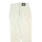 VERSACE Womens Cotton Blend Off White Regular Fit Straight Trousers W30 L30