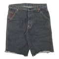RMC Mens Shorts Blue Denim XL W34 Artistic Patchwork Cotton Blend Casual