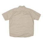 WRANGLER Mens Beige Cotton Blend Short Sleeve Shirt L Casual Utility Workwear