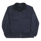 NAUTICA Mens Navy Blue Reversible Zip Jacket L Polyester Blend Plain Casual