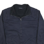 NAUTICA Mens Navy Blue Reversible Zip Jacket L Polyester Blend Plain Casual