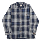 RED HEAD Mens Blue & Grey Check Cotton Blend Button Jacket XL Casual Outdoor