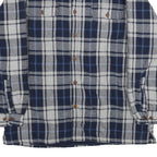 RED HEAD Mens Blue & Grey Check Cotton Blend Button Jacket XL Casual Outdoor