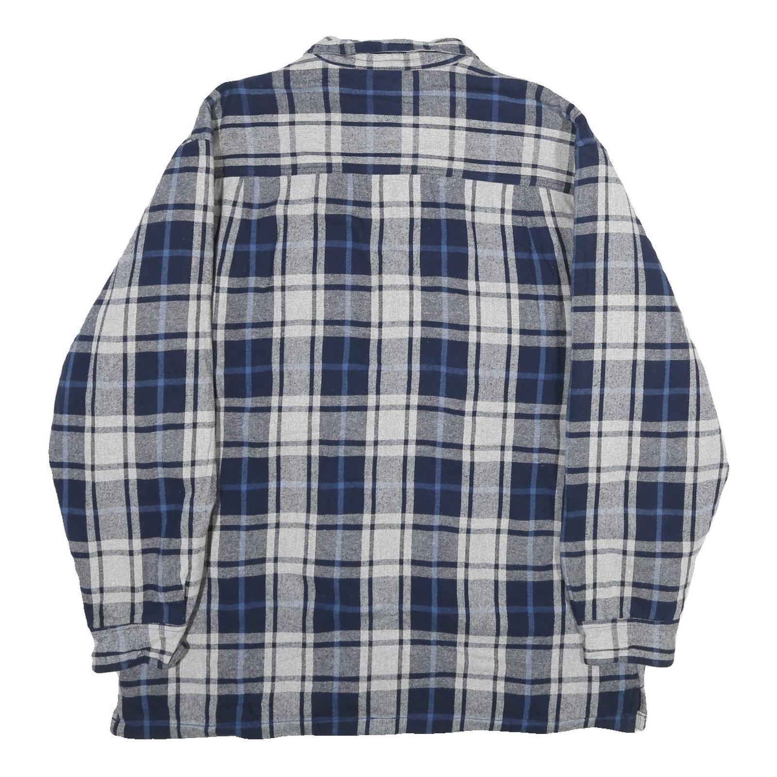 RED HEAD Mens Blue & Grey Check Cotton Blend Button Jacket XL Casual Outdoor