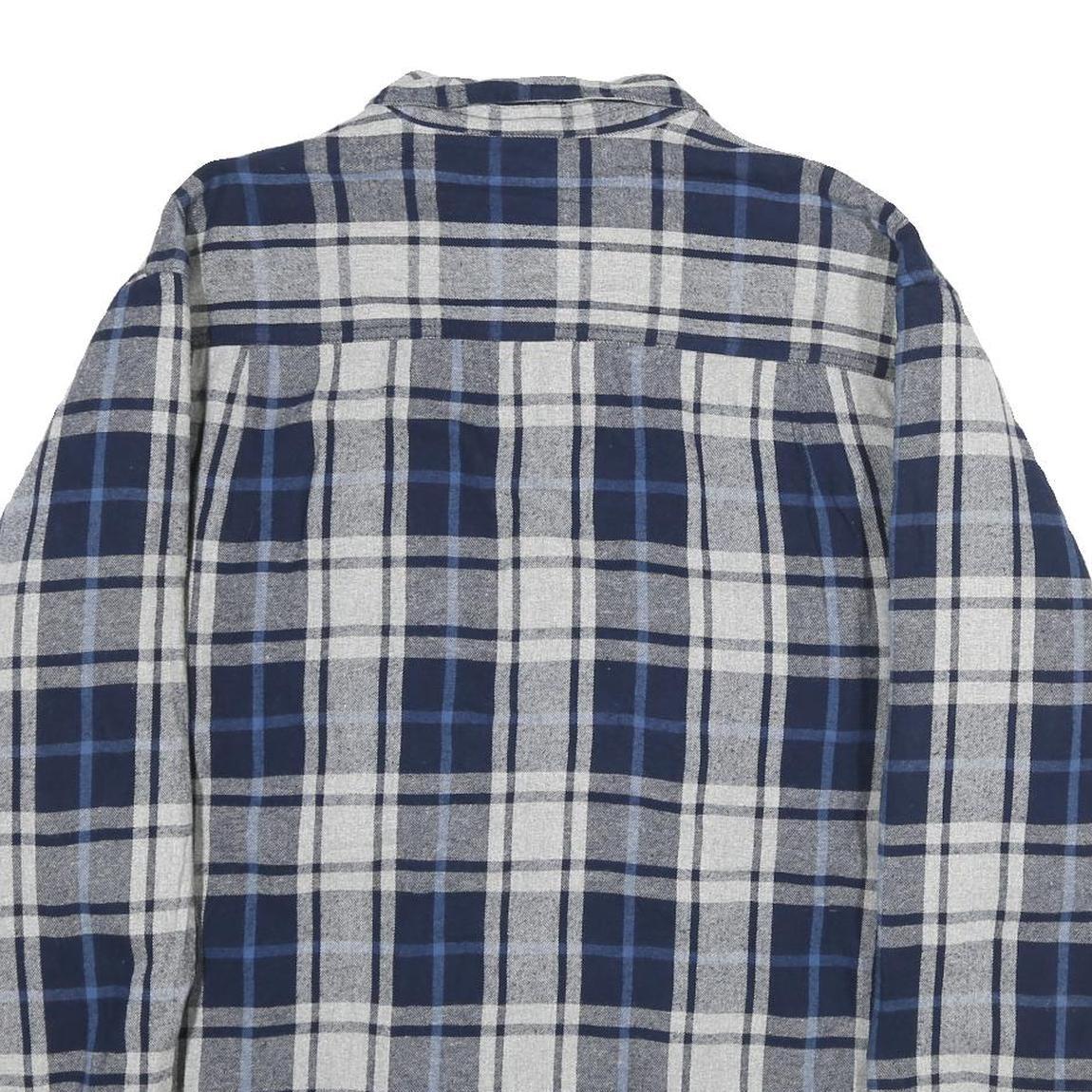 RED HEAD Mens Blue & Grey Check Cotton Blend Button Jacket XL Casual Outdoor