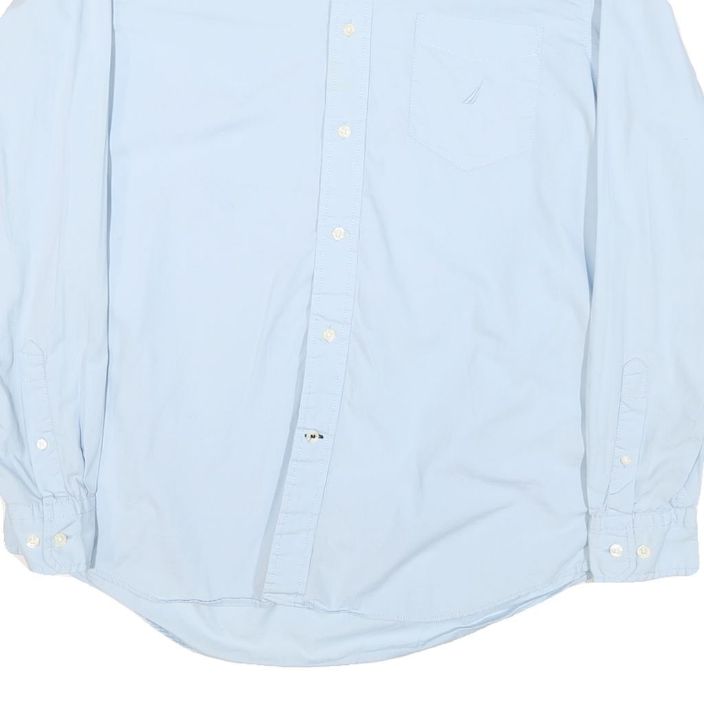 NAUTICA Mens Blue Cotton Blend Shirt M Button-Down Collar Long Sleeve Casual