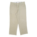 DICKIES Mens Cotton Blend Beige Regular Straight Trousers W34 L28 Classic