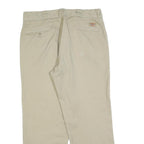 DICKIES Mens Cotton Blend Beige Regular Straight Trousers W34 L28 Classic