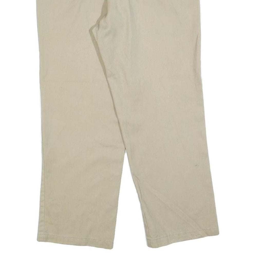DICKIES Mens Cotton Blend Beige Regular Straight Trousers W34 L28 Classic