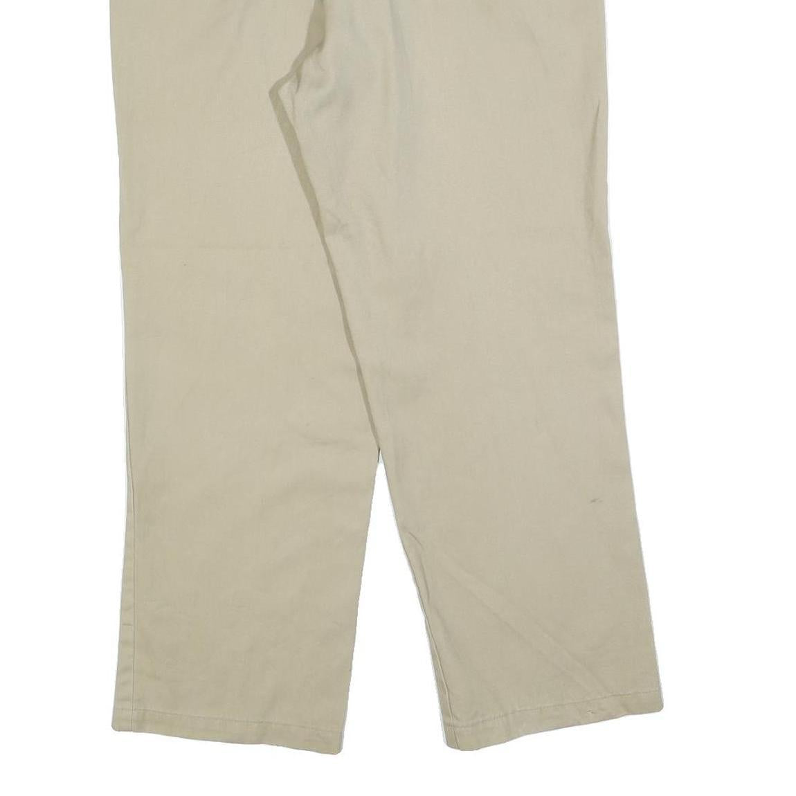 DICKIES Mens Cotton Blend Beige Regular Straight Trousers W34 L28 Classic