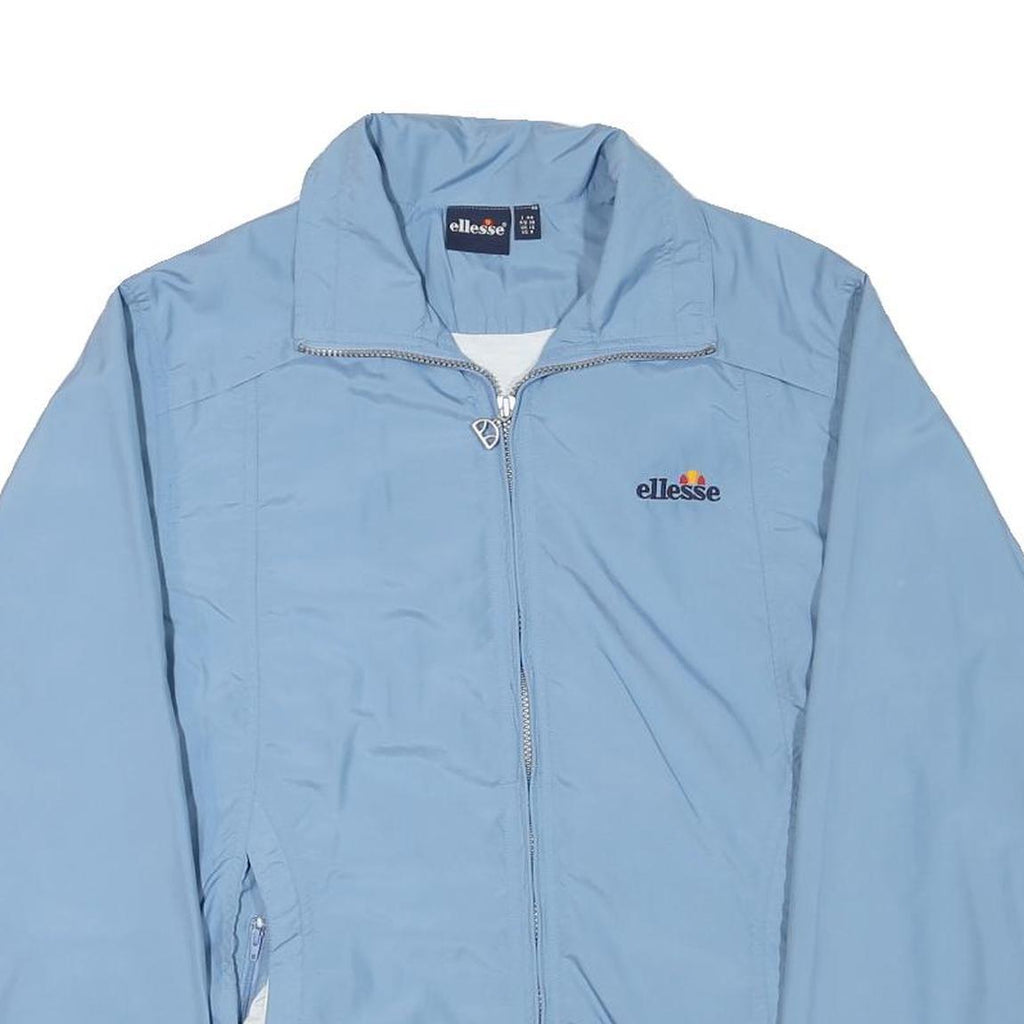 ELLESSE Womens Blue Light Blue Jacket UK 12 Polyester Blend Zip Casual Classic