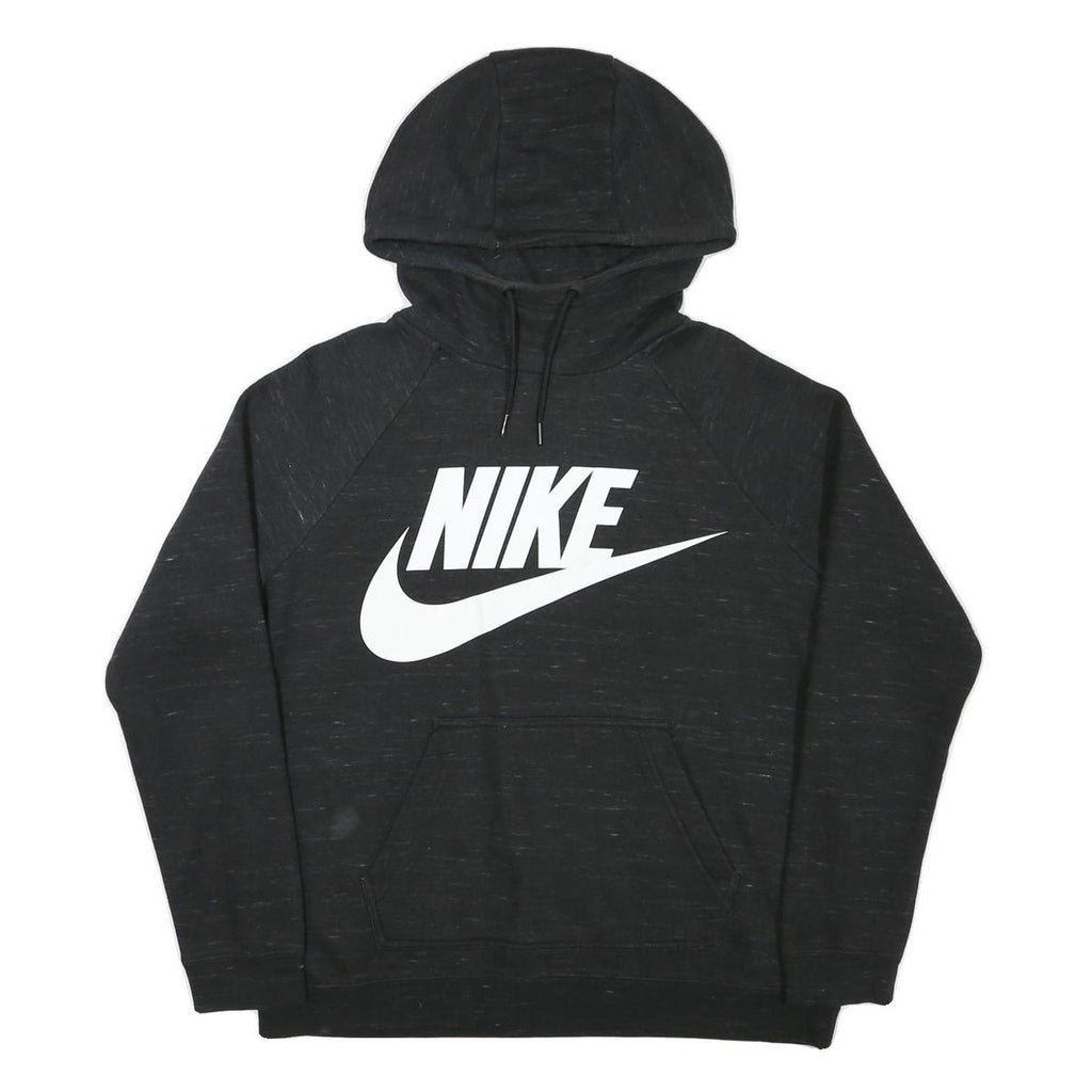 NIKE Mens Black Hoodie M Cotton Blend Pullover Casual Logo Sweatshirt