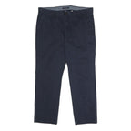 TOMMY HILFIGER Mens Cotton Blend Navy Regular Straight Trousers W36 L30 Casual