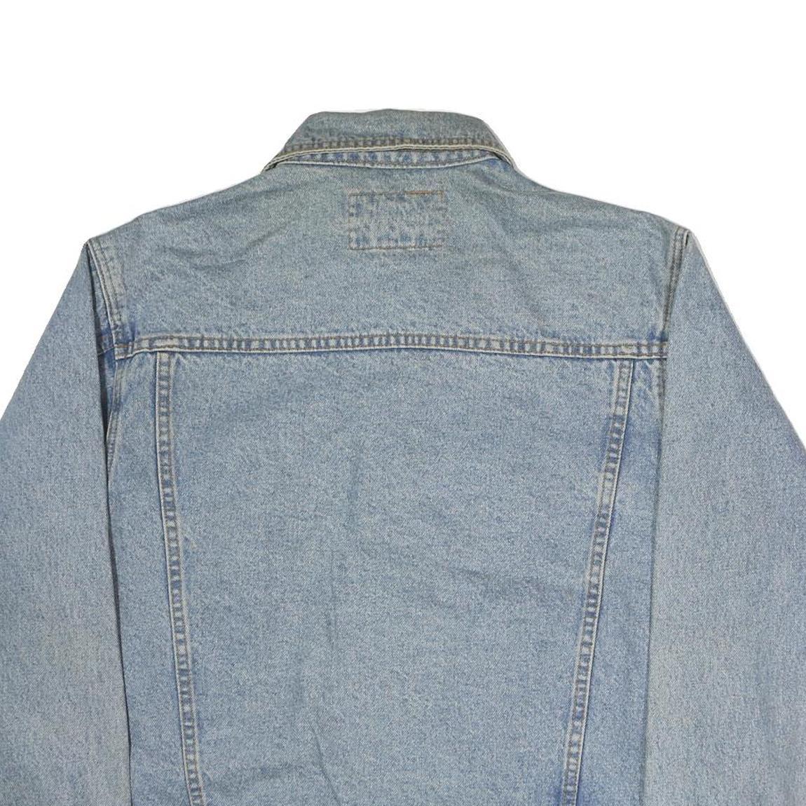 EXP Mens Blue Denim Jacket M Cotton Classic Button Closure Casual Denim Jacket