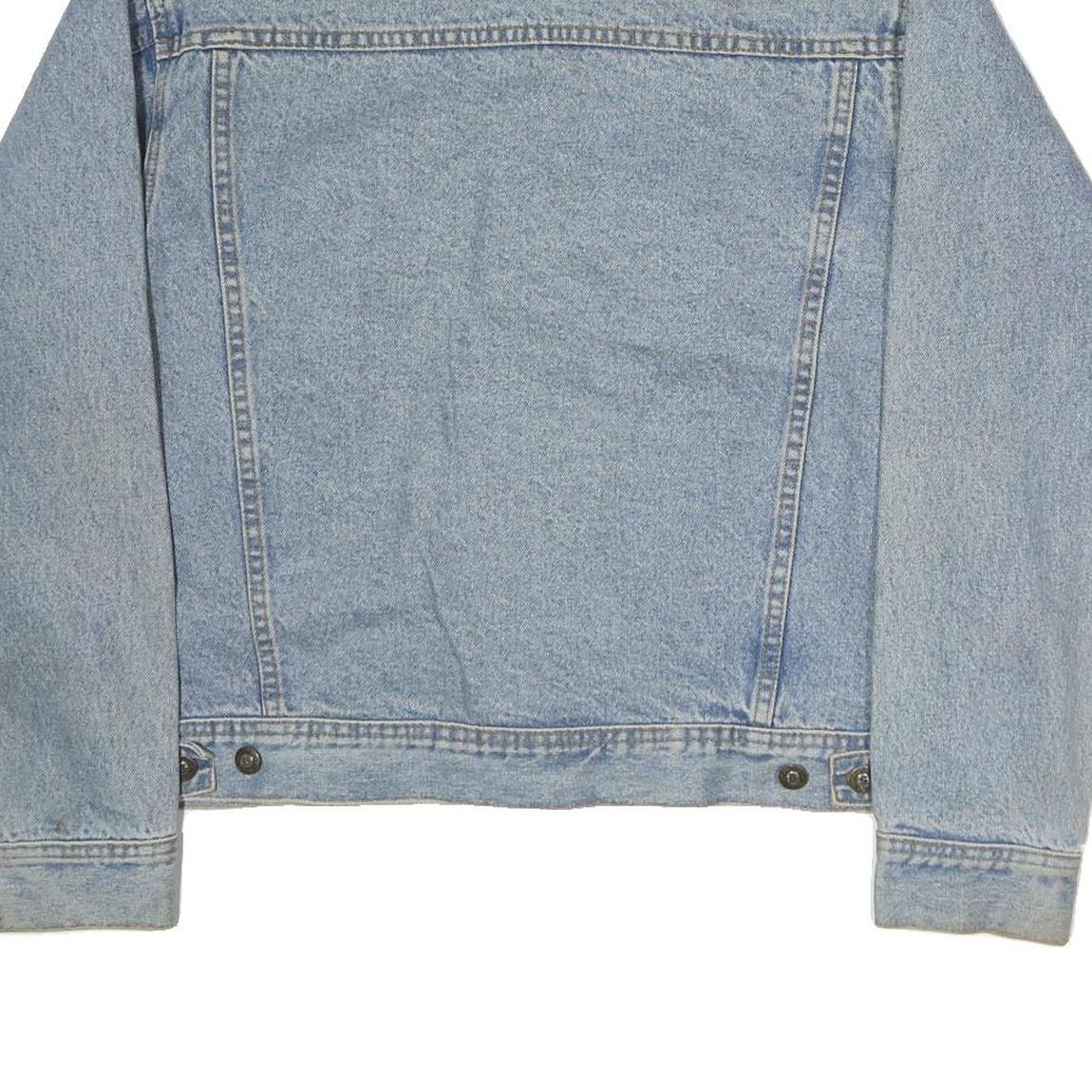 EXP Mens Blue Denim Jacket M Cotton Classic Button Closure Casual Denim Jacket