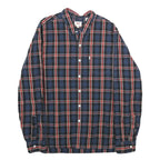 LEVI'S Mens Blue Red & White Check Shirt L Cotton Long Sleeve Casual Button