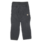CARHARTT Mens Cotton Black Regular Cargo Trousers W33 L26 Durable Workwear