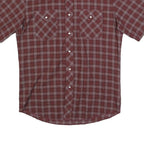 WRANGLER Mens Red & Grey Checked Short Sleeve Shirt M Casual Western Button