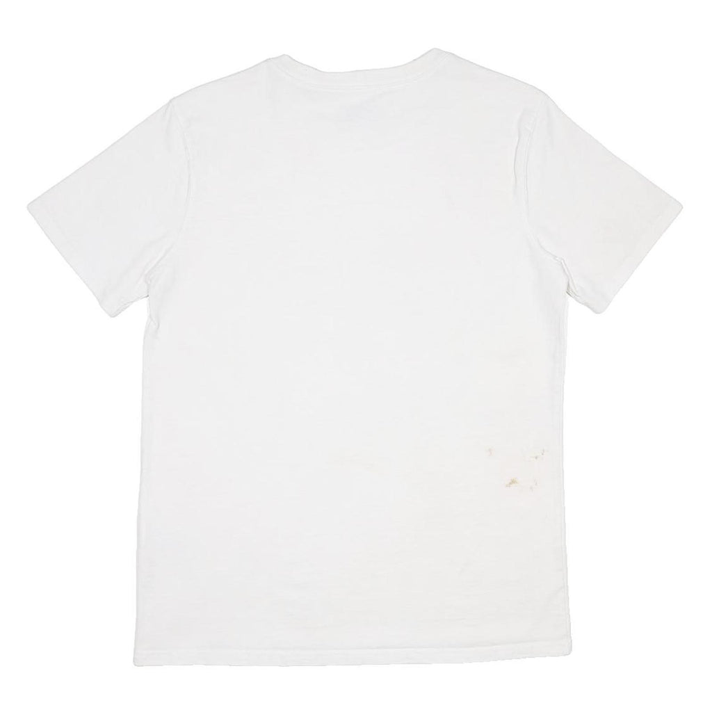 CARHARTT Womens White Yellow Logo Graphic T-Shirt S Short Sleeve Crew Neck