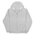 CARHARTT Mens Grey Hoodie L Full Zip Cotton Blend Casual Sweatshirt