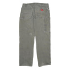 DICKIES Mens Regular Fit Green Denim W35 L32 Workwear Zip Closure Jeans