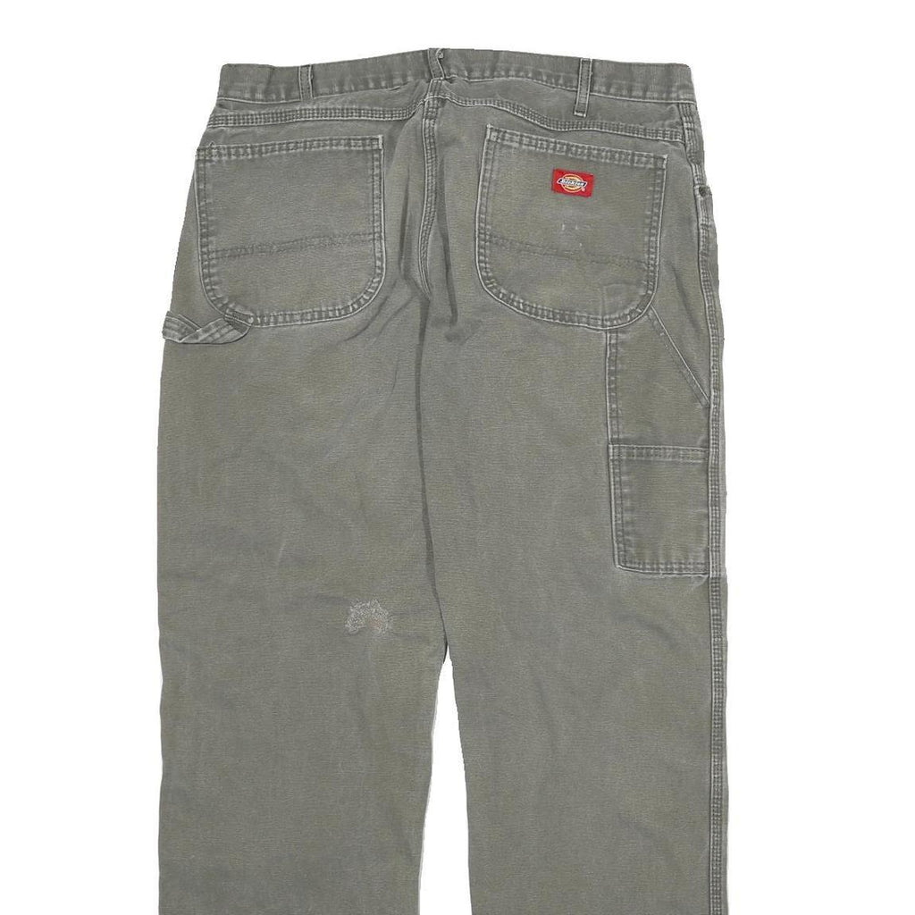 DICKIES Mens Regular Fit Green Denim W35 L32 Workwear Zip Closure Jeans