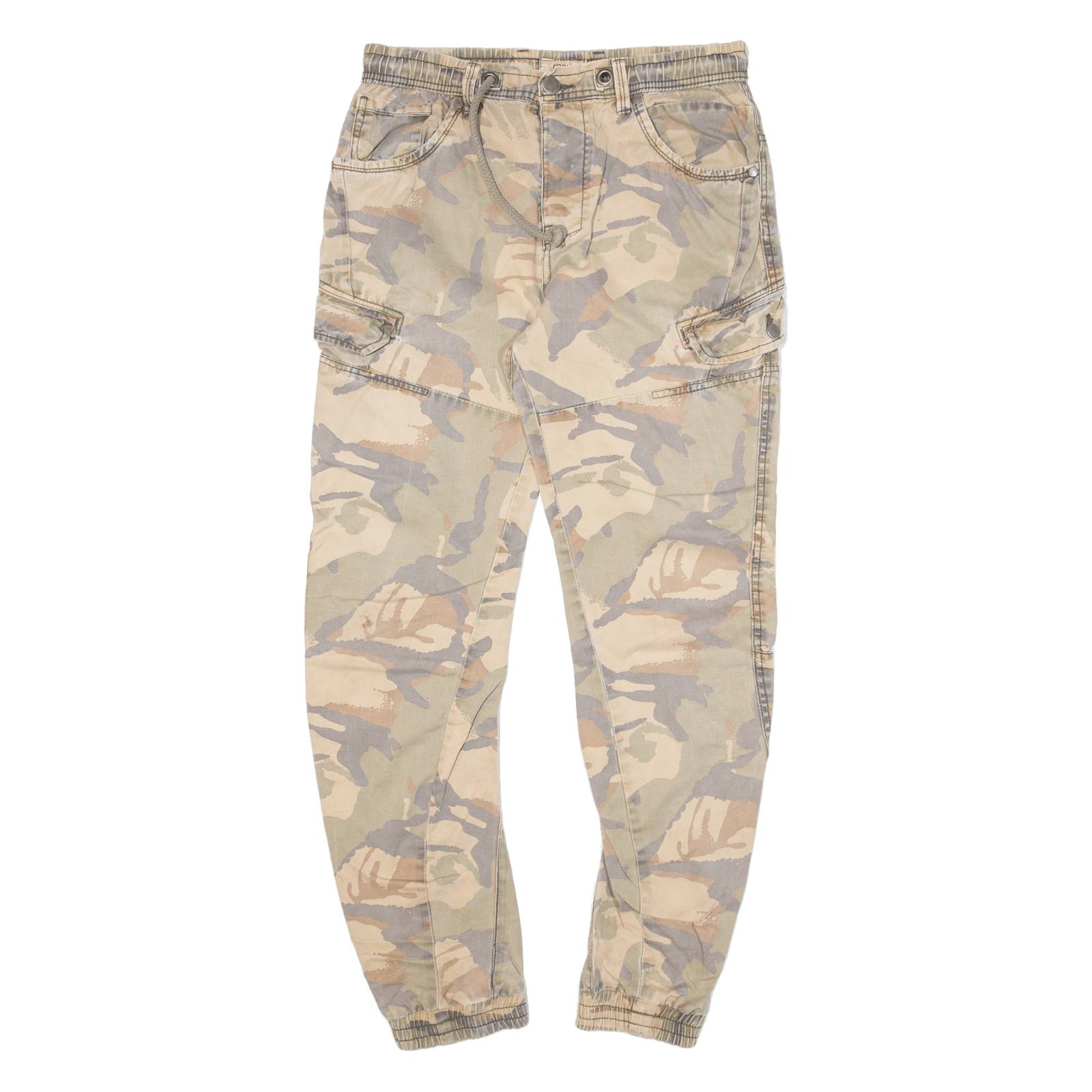 FSBN Cargo Camo Womens Trousers Green Regular Tapered W31 L29
